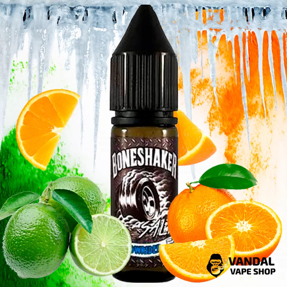 Солевая жидкость Boneshaker Salt - 15, 50 мг мл со вкусом апельсина и лайма с холодком Солевая жидкость Boneshaker Salt - 15, 50 мг мл со вкусом апельсина и лайма с холодком