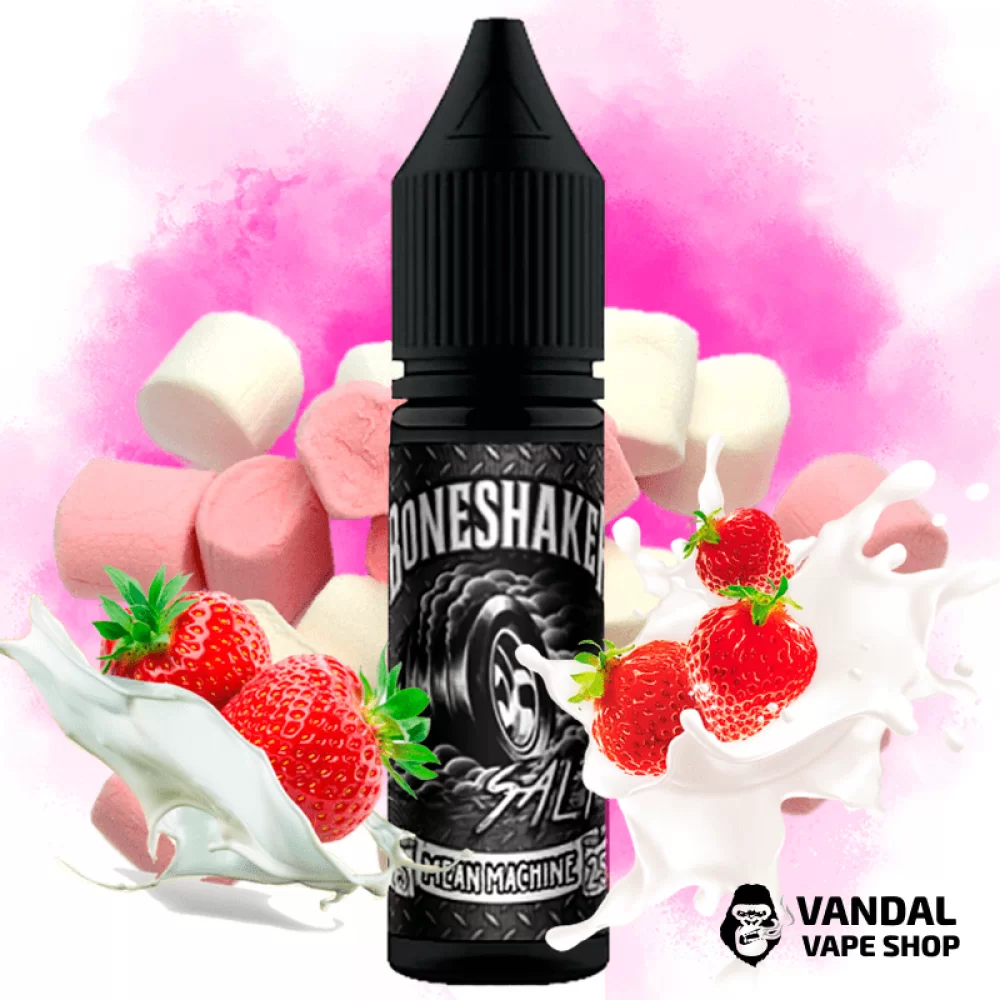 Солевая жидкость Boneshaker Salt - 15 мл, 25 мг со вкусом сливок, клубники и зефирок