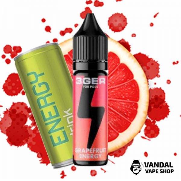 ЖИДКОСТЬ 3Ger Salt - Grapefruit Energy 15 мл 50 мг НА СОЛЕВОМ НИКОТИНЕ СО ВКУСОМ энергетика с грейпфрутом