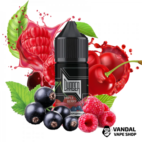 ЖИДКОСТЬ Chaser Salt - Triple Berry 30 мл 30 мг НА СОЛЕВОМ НИКОТИНЕ СО ВКУСОМ черной смородины, вишни и малины