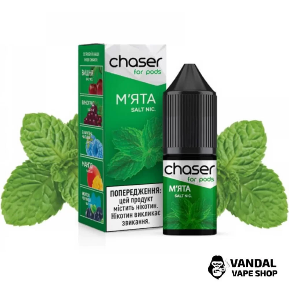 ЖИДКОСТЬ Chaser ForPods 15 мл, 50 мг НА СОЛЕВОМ НИКОТИНЕ со вкусом Мяты ЖИДКОСТЬ Chaser ForPods 15 мл, 50 мг НА СОЛЕВОМ НИКОТИНЕ со вкусом Мяты