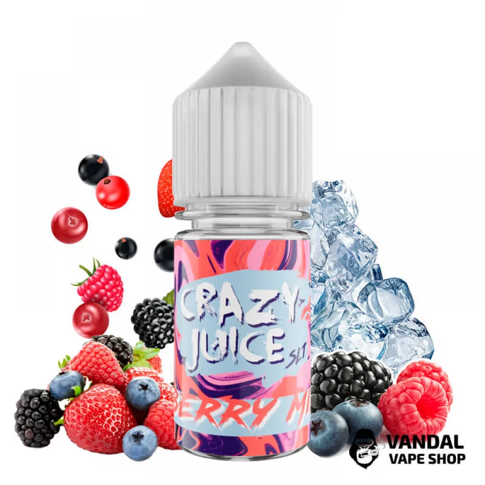 ЖИДКОСТЬ Crazy Juice Salt 30 мл НА СОЛЕВОМ НИКОТИНЕ 50 мг со вкусом лесных ягод с холодком