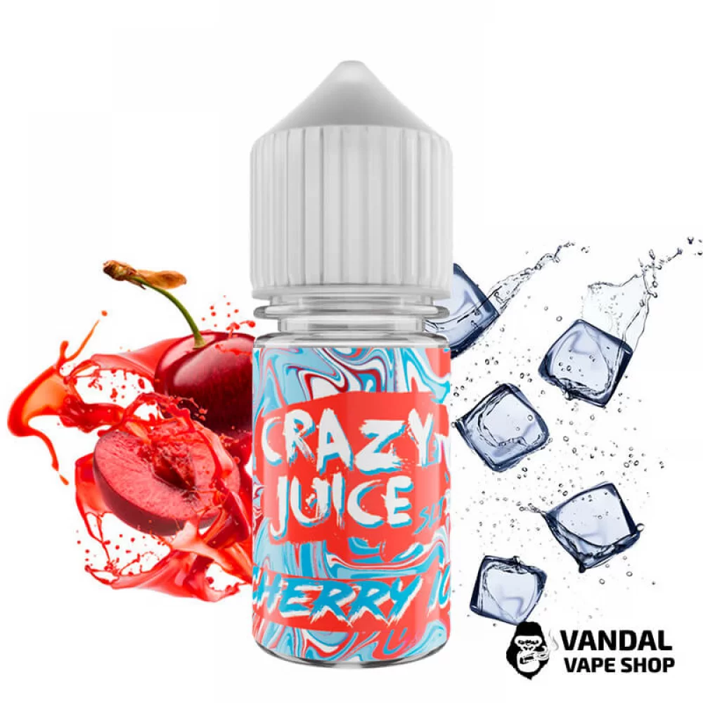 ЖИДКОСТЬ Crazy Juice Salt 30 мл НА СОЛЕВОМ НИКОТИНЕ 50 мг со вкусом вишни с холодком