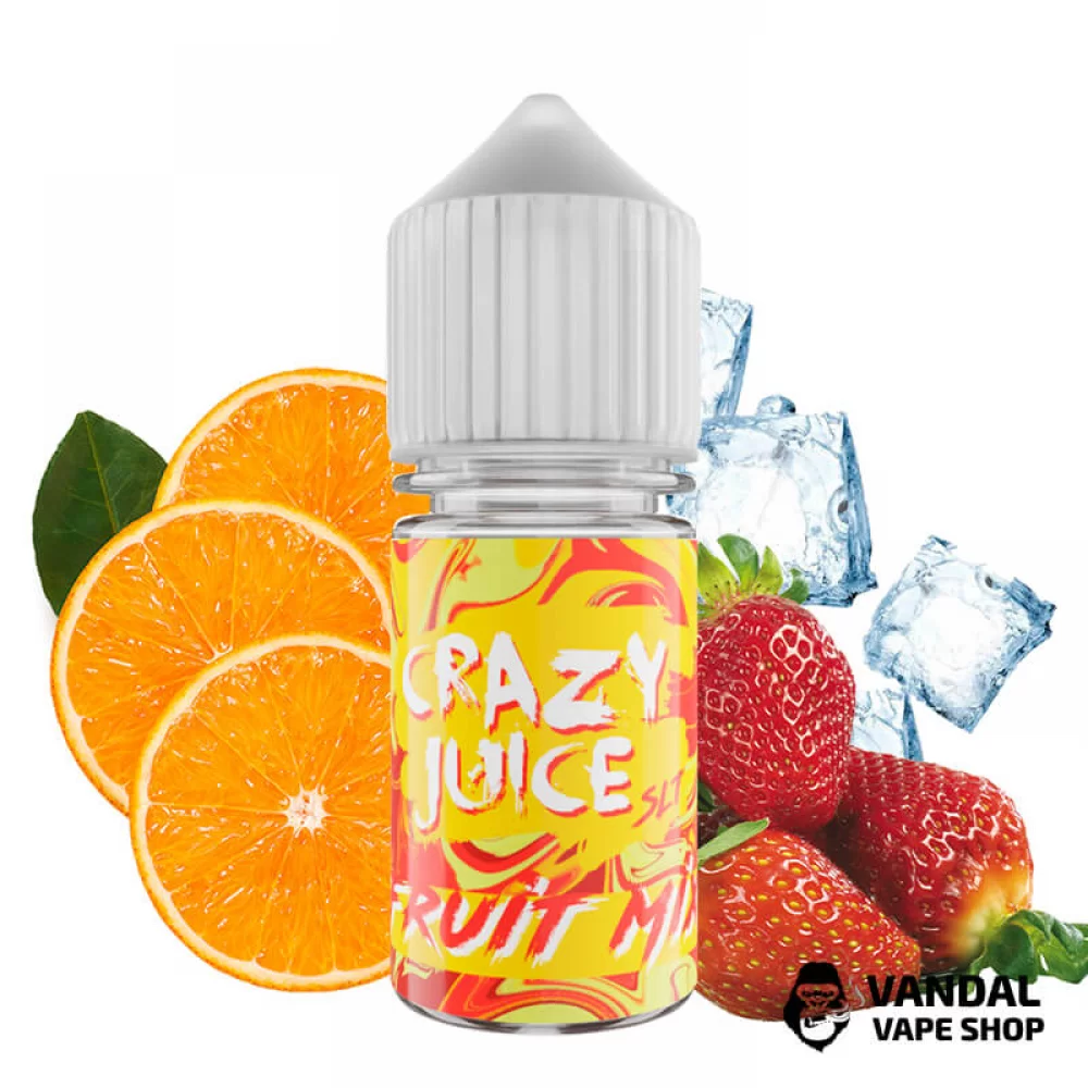 Рідина Crazy Juice Salt 30 мл НА СОЛьовому нікотині 50 мг зі смаком апельсину та полуниці з холодком