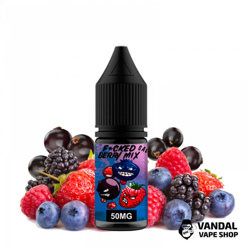 Рідина Fucked Lab Salt 10 мл на сольовому нікотині 50 мг зі смаком міксу ягід Рідина Fucked Lab Salt 10 мл на сольовому нікотині 50 мг зі смаком міксу ягід