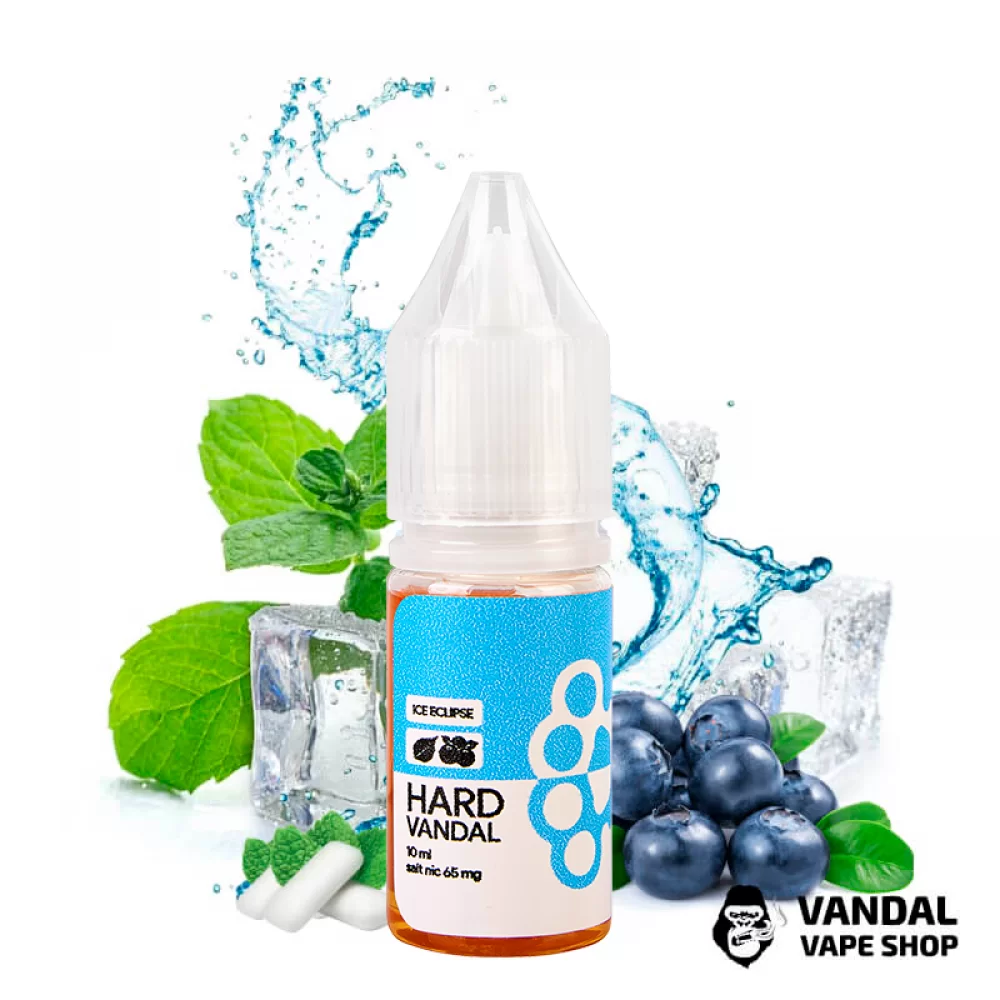 ЖИДКОСТЬ HARD VANDAL - Fresh Mint 10 мл 65 мг НА СОЛЕВОМ НИКОТИНЕ СО ВКУСОМ жвачки eclipse с черникой 