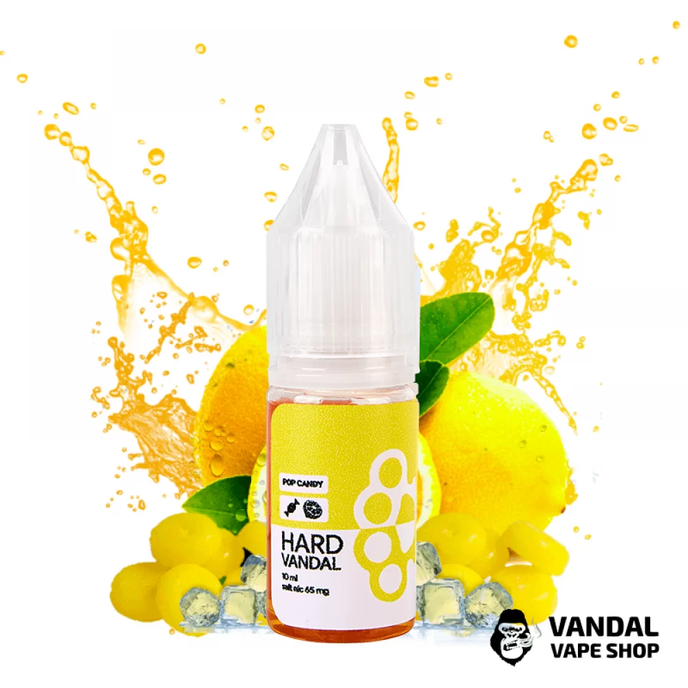 ЖИДКОСТЬ HARD VANDAL - Pop Candy 10 мл 65 мг НА СОЛЕВОМ НИКОТИНЕ СО ВКУСОМ конфет "Шипучка" лимон