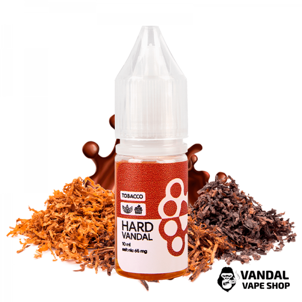 ЖИДКОСТЬ HARD VANDAL - Tobacco 10 мл 65 мг НА СОЛЕВОМ НИКОТИНЕ СО ВКУСОМ табака с мягким привкусом крема 