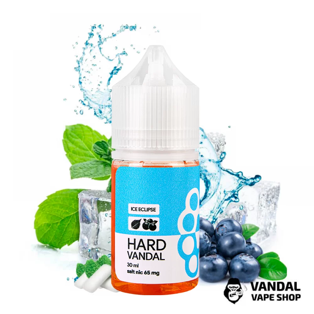 ЖИДКОСТЬ HARD VANDAL - Fresh Mint 30 мл 65 мг НА СОЛЕВОМ НИКОТИНЕ СО ВКУСОМ жвачки eclipse с черникой 