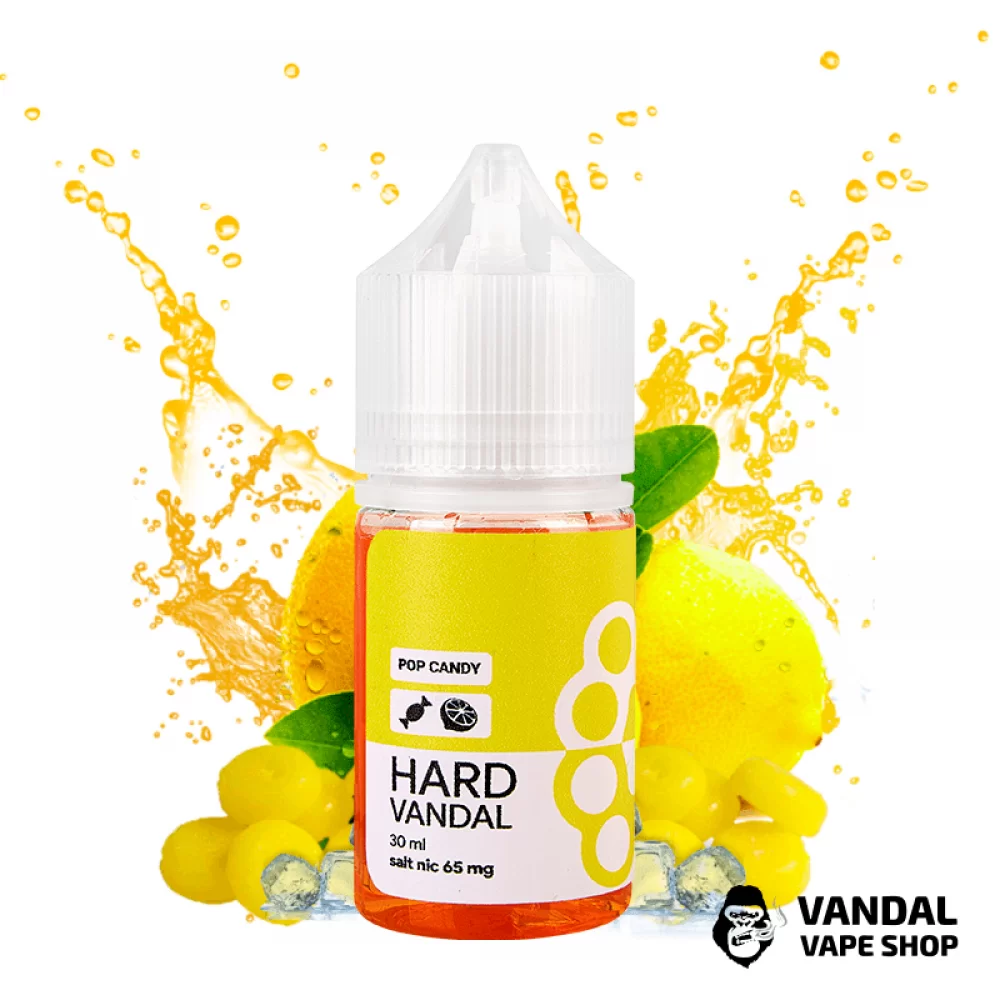 Рідина HARD VANDAL - Pop Candy 30 мл 65 мг НА СОЛЬОВОМУ НіКОТИНі зі смаком лимонних цукерок "шипучка"