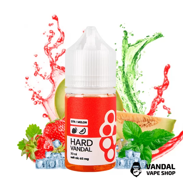ЖИДКОСТЬ HARD VANDAL - Strawberry Melon 30 мл 65 мг НА СОЛЕВОМ НИКОТИНЕ СО ВКУСОМ клубники с дыней