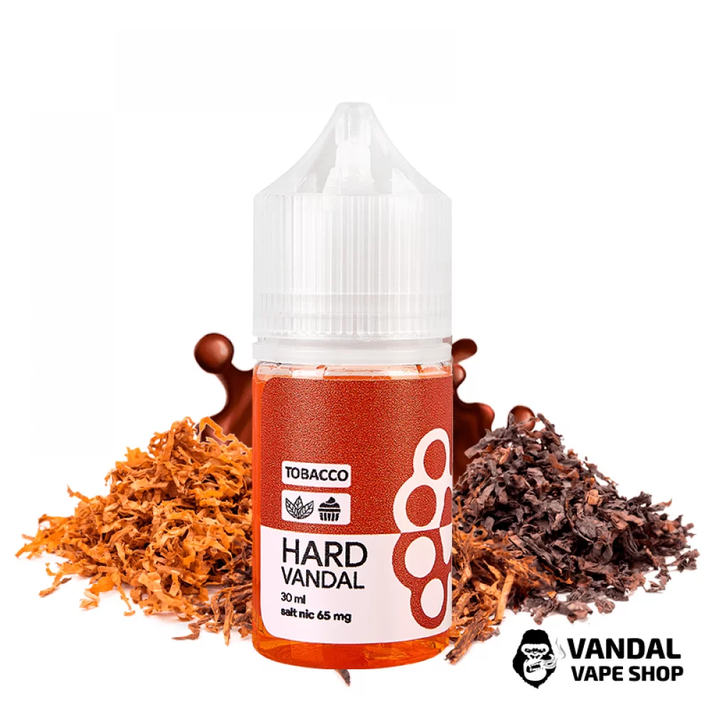 ЖИДКОСТЬ HARD VANDAL - Tobacco 30 мл 65 мг НА СОЛЕВОМ НИКОТИНЕ СО ВКУСОМ табака с мягким привкусом крема