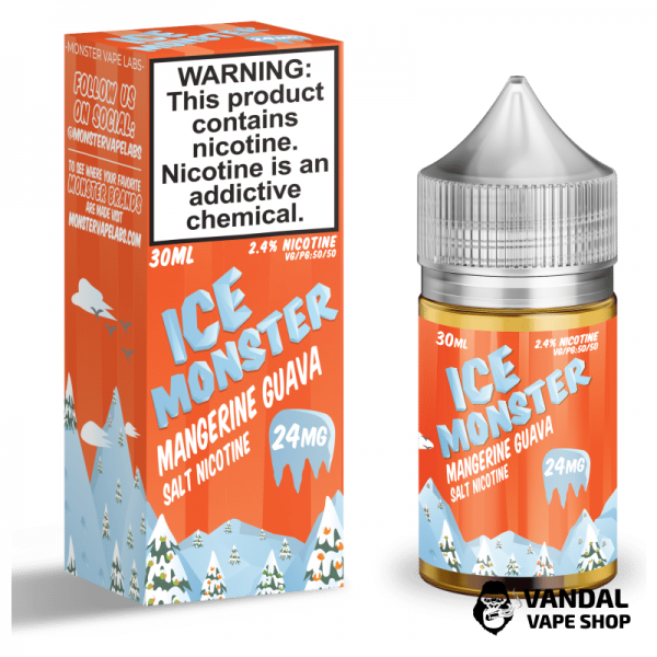 Преміальна сольова рідина Ice Monster Salt 30 мл, 24 мг зі смаком мандаринів та гуави з льодом