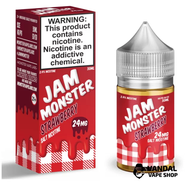 Премиальная солевая жидкость Jam Monster Salt 30 мл, 48 мг со вкусом клубничного джема