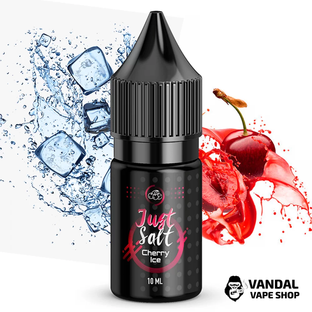 ЖИДКОСТЬ JUST SALT 10 мл, 25 мг Cherry Ice НА СОЛЕВОМ НИКОТИНЕ со вкусом вишни с холодком ЖИДКОСТЬ JUST SALT 10 мл, 25 мг Cherry Ice НА СОЛЕВОМ НИКОТИНЕ со вкусом вишни с холодком