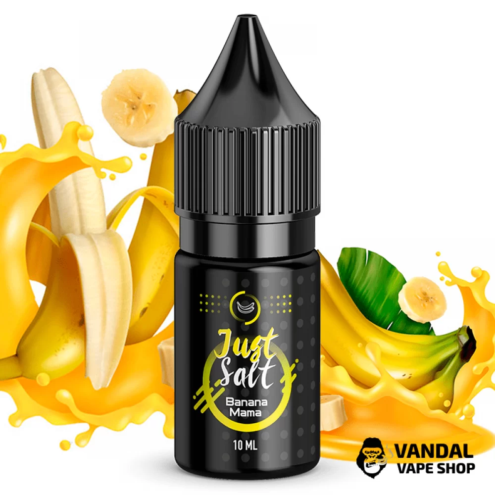 ЖИДКОСТЬ JUST SALT 10 мл, 45 мг Banana Mama НА СОЛЕВОМ НИКОТИНЕ со вкусом банана ЖИДКОСТЬ JUST SALT 10 мл, 45 мг Banana Mama НА СОЛЕВОМ НИКОТИНЕ со вкусом банана