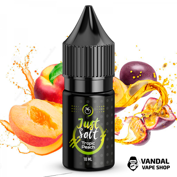 ЖИДКОСТЬ JUST SALT 10 мл, 45 мг Tropic Peach НА СОЛЕВОМ НИКОТИНЕ со вкусом маракуйи и персика