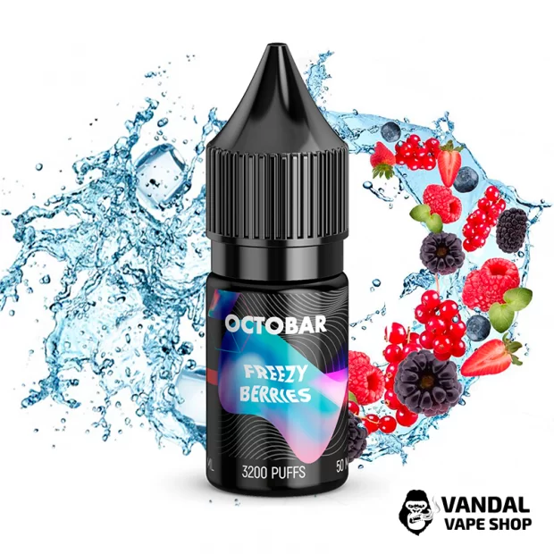 ЖИДКОСТЬ Octobar Freezy Berries - 10 мл НА СОЛЕВОМ НИКОТИНЕ 50 мг со вкусом ежевики и голубики с холодком