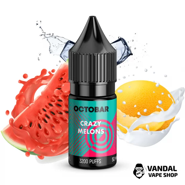 ЖИДКОСТЬ Octobar Crazy Melons - 10 мл НА СОЛЕВОМ НИКОТИНЕ 50 мг со вкусом арбуза и дыни с холодком
