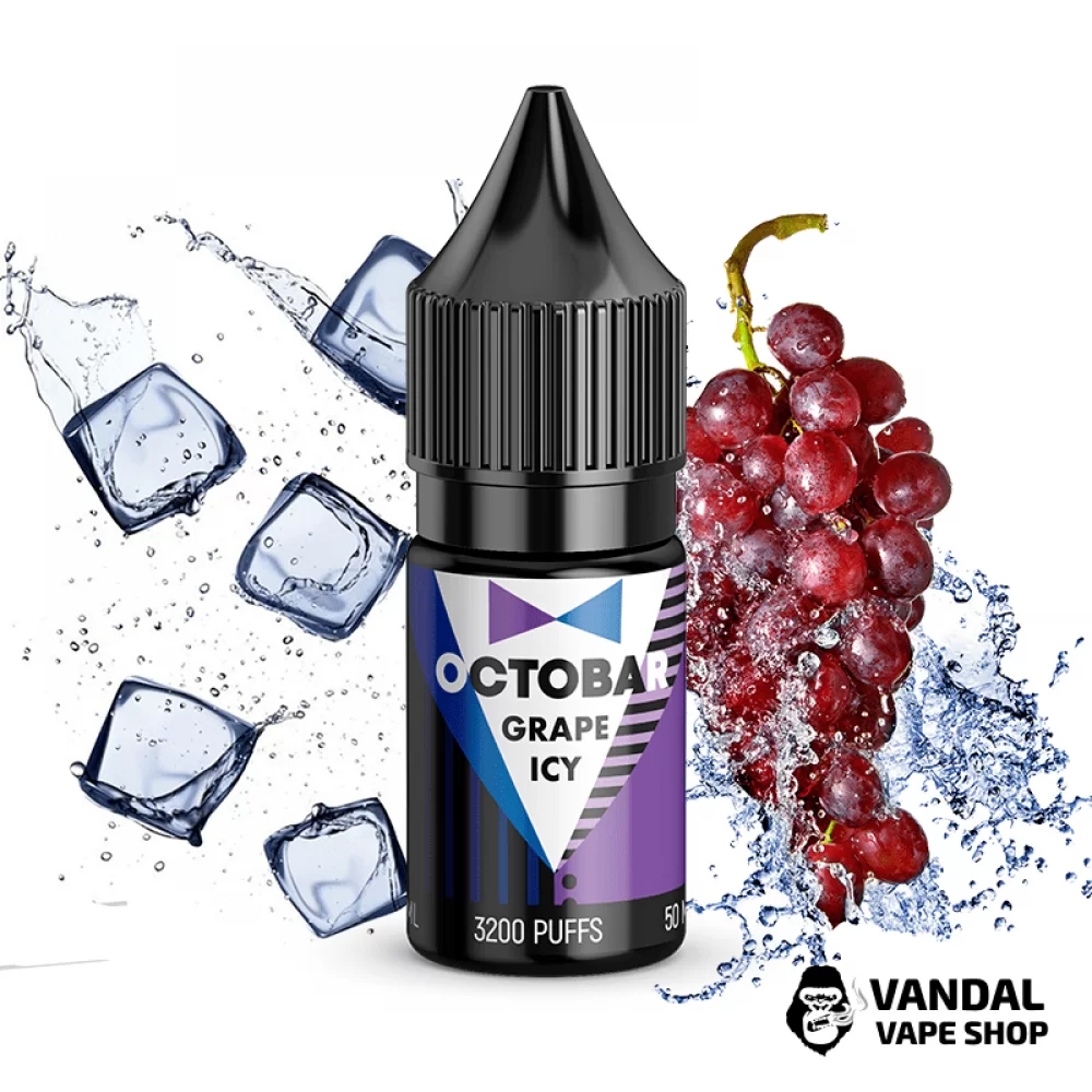 ЖИДКОСТЬ Octobar Grape Icy - 10 мл НА СОЛЕВОМ НИКОТИНЕ 50 мг со вкусом винограда с холодком ЖИДКОСТЬ Octobar Grape Icy - 10 мл НА СОЛЕВОМ НИКОТИНЕ 50 мг со вкусом винограда с холодком