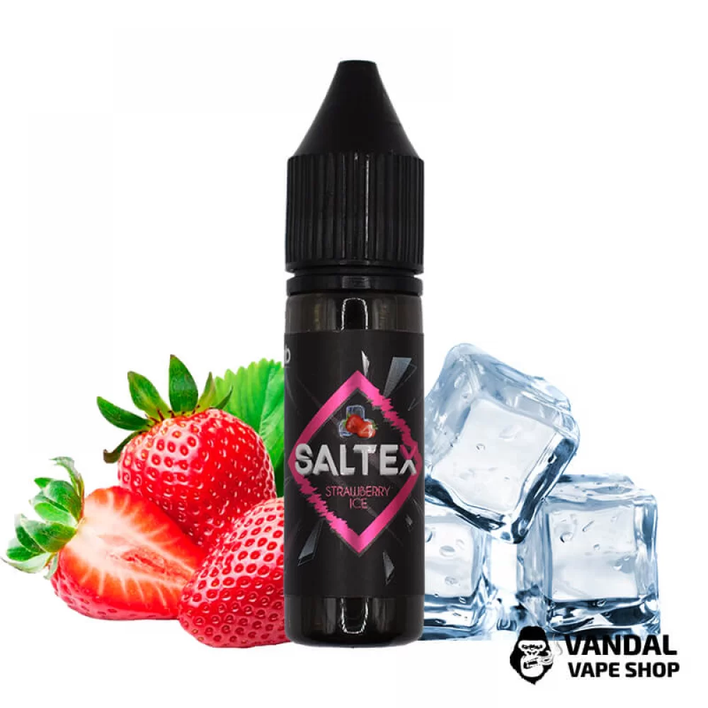 Жидкость Saltex 15 мл 45 мг на солевом никотине со вкусом клубники с холодком Жидкость Saltex 15 мл 45 мг на солевом никотине со вкусом клубники с холодком