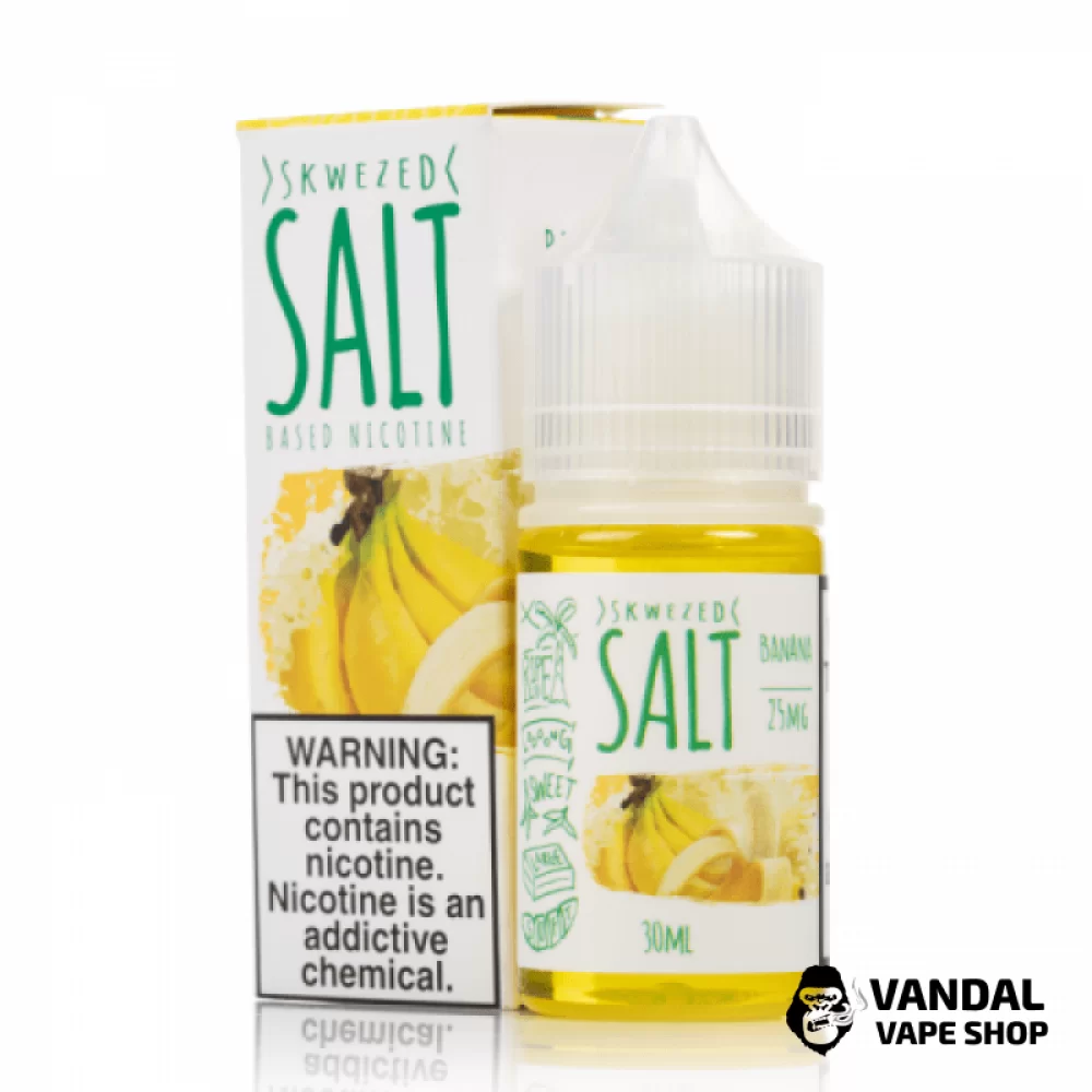 Премиальная солевая жидкость Sqwezed Salt 30 мл, 50 мг со вкусом банана Премиальная солевая жидкость Sqwezed Salt 30 мл, 50 мг со вкусом банана