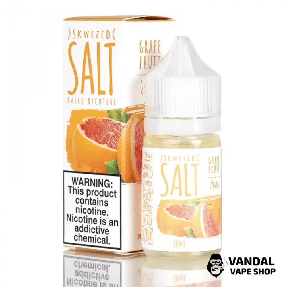 Премиальная солевая жидкость Sqwezed Salt 30 мл, 50 мг со вкусом грейпфрута Премиальная солевая жидкость Sqwezed Salt 30 мл, 50 мг со вкусом грейпфрута