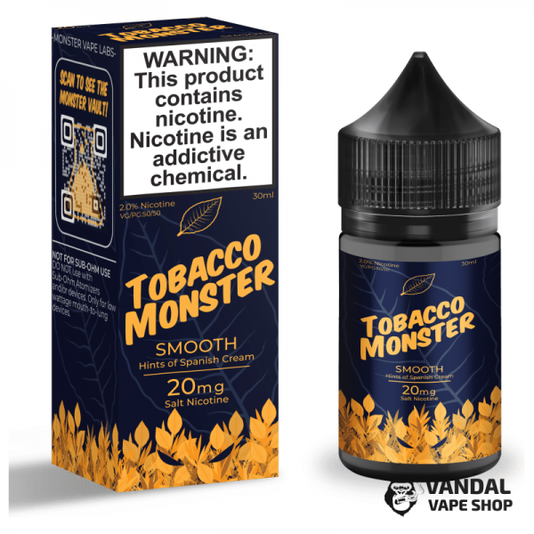 Преміальна сольова рідина Tobacco Monster Salt 30 мл, 60 мг зі смаком тютюну і десерту "іспанський крем"