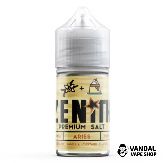 Премиальная солевая жидкость Zenith Salt Aries 30 мл, 50 мг со вкусом ванили и заварного крема