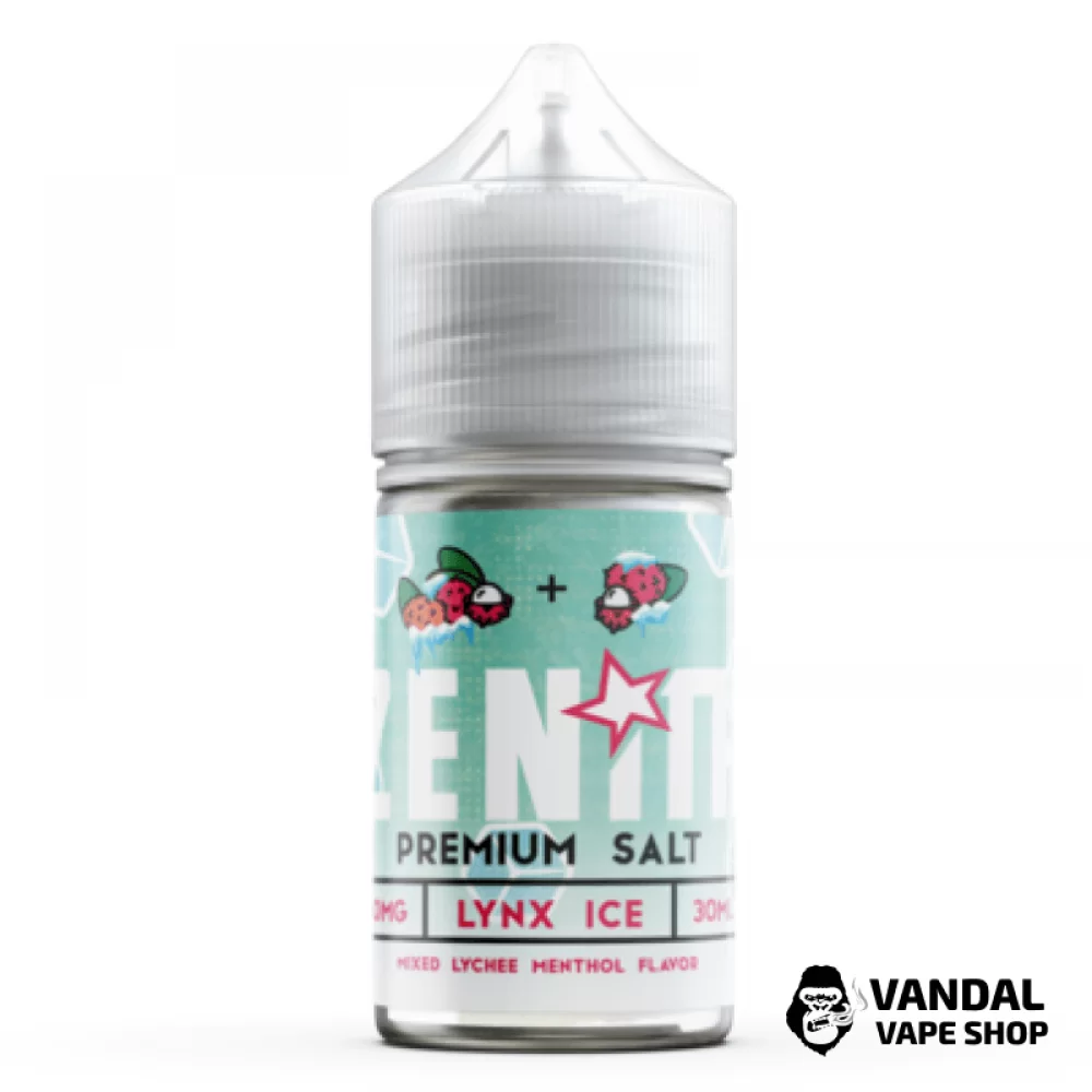 Премиальная солевая жидкость Zenith Salt 30 мл, 25 мг со вкусом личи с ментолом