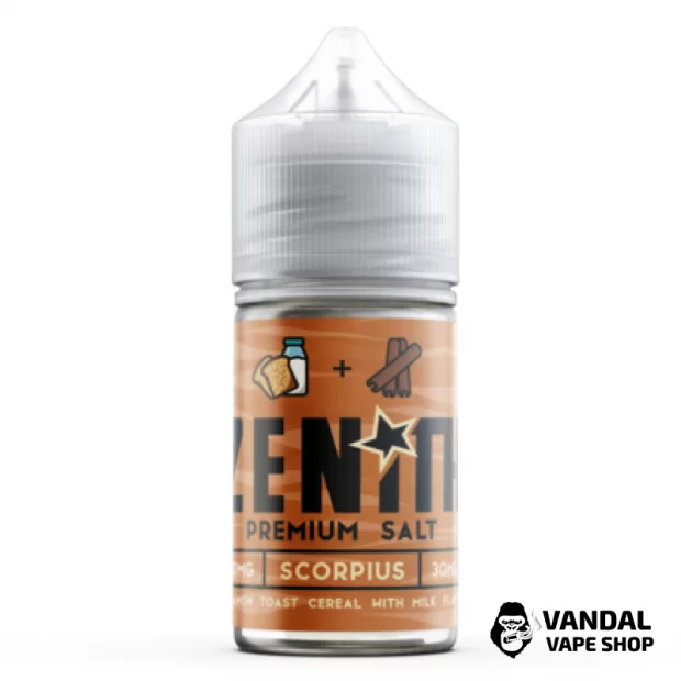 Премиальная солевая жидкость Zenith Salt 30 мл, 50 мг со вкусом хрустящих хлопьев, корицы, коричневого сахара и молока