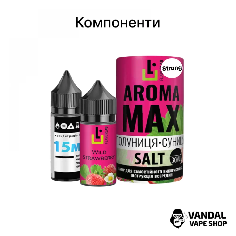 Набір для самозамісу Aroma MAX Salt Strong 30 мл 50 мг зі смаком ківі і полуниці