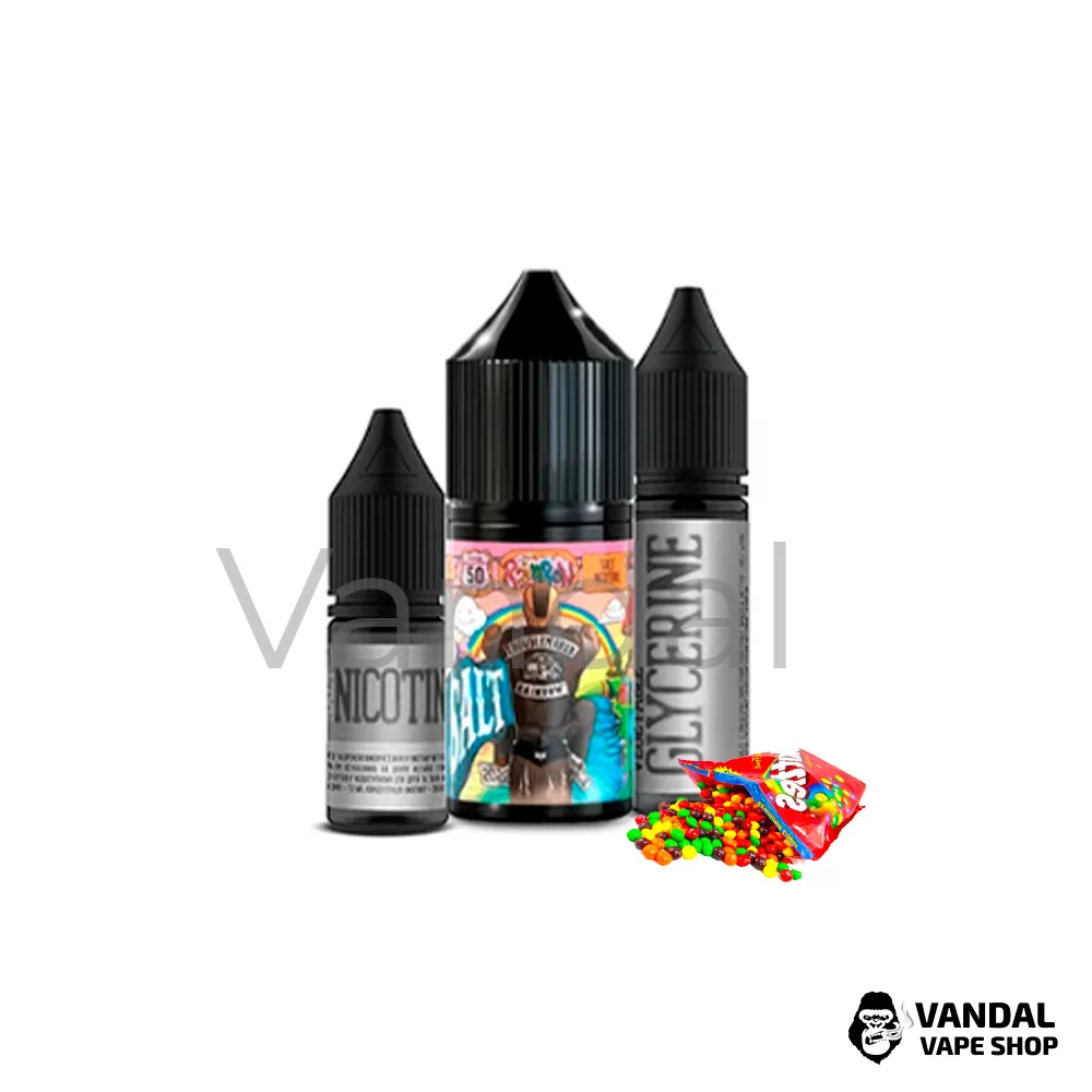 Набір для самозамісу Troublemaker Salt 30 мл 50 мг зі смаком фруктово-ягідних льодяників skittles Набір для самозамісу Troublemaker Salt 30 мл 50 мг зі смаком фруктово-ягідних льодяників skittles