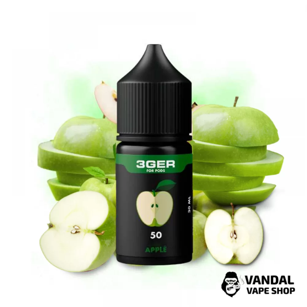Рідина 3Ger Salt 30 мл 50 мг на сольовому нікотині зі смаком зеленого яблука