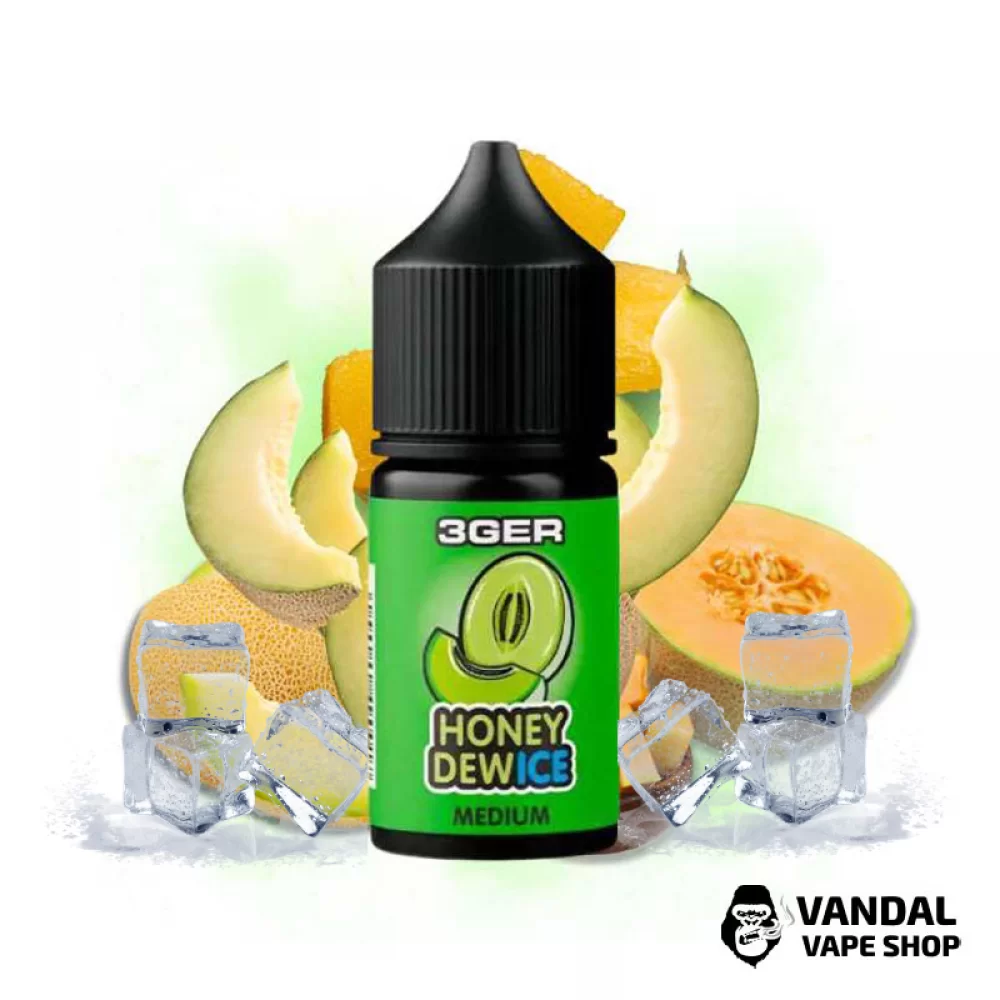 ЖИДКОСТЬ 3Ger Salt 30 мл 50 мг НА СОЛЕВОМ НИКОТИНЕ СО ВКУСОМ дыни со льдом