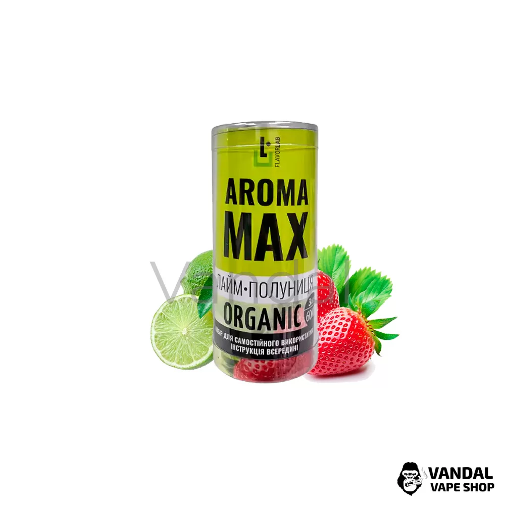 Набор для самозамеса Aroma MAX Organic 60 мл 3мг - со вкусом кислого лайма и Клубники Набор для самозамеса Aroma MAX Organic 60 мл 3мг - со вкусом кислого лайма и Клубники
