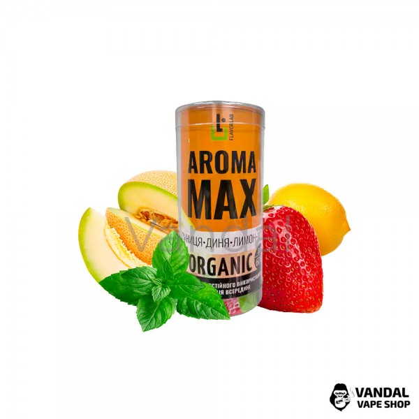 Набір для самозамісу Aroma MAX Organic 60 мл 3мг - зі смаком м’яти, кислого лимона, соковитої дині та запашної полуниці