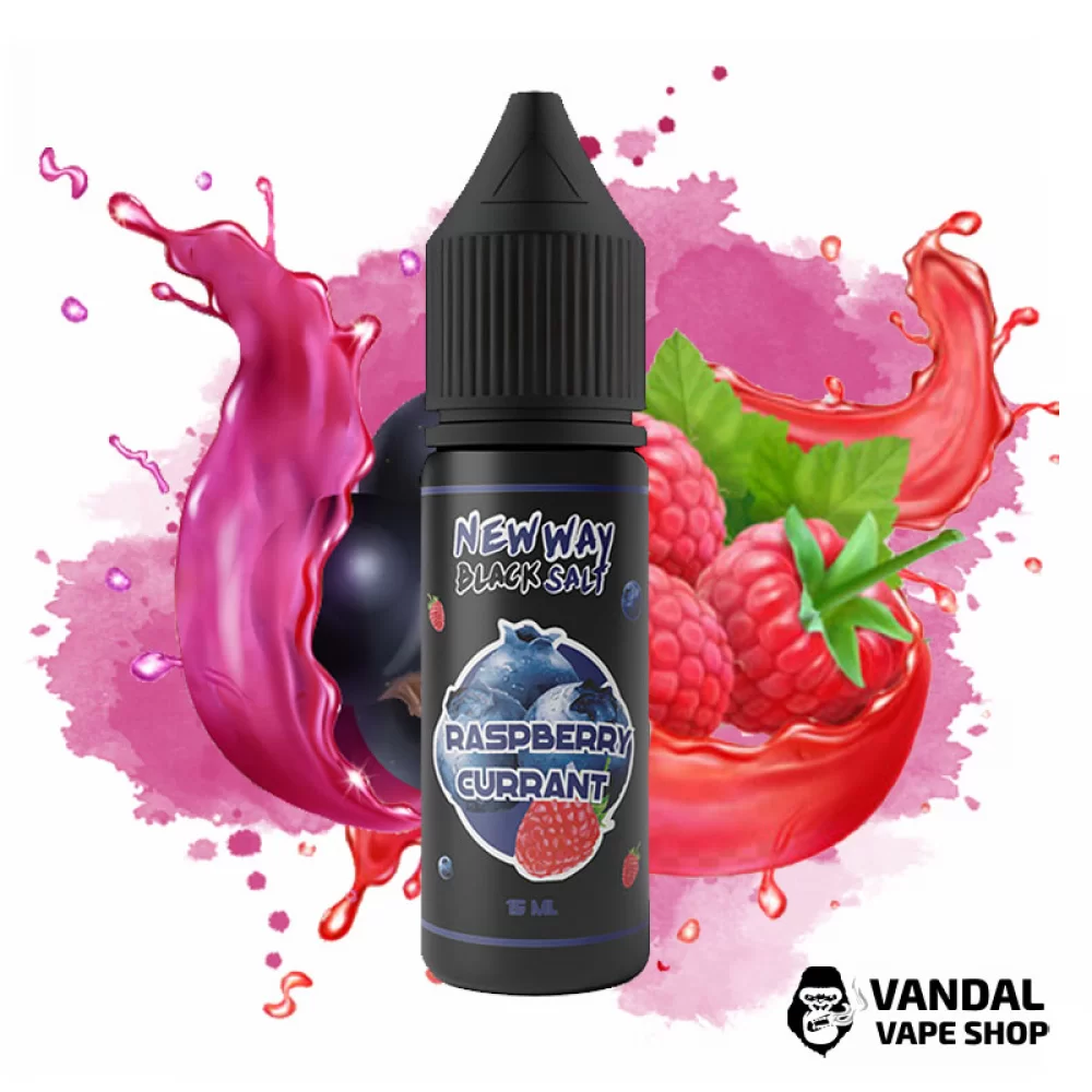ЖИДКОСТЬ New Way Salt Black - Raspberry Currant 15 мл 45 мг НА СОЛЕВОМ НИКОТИНЕ СО ВКУСОМ малины и голубики ЖИДКОСТЬ New Way Salt Black - Raspberry Currant 15 мл 45 мг НА СОЛЕВОМ НИКОТИНЕ СО ВКУСОМ малины и голубики