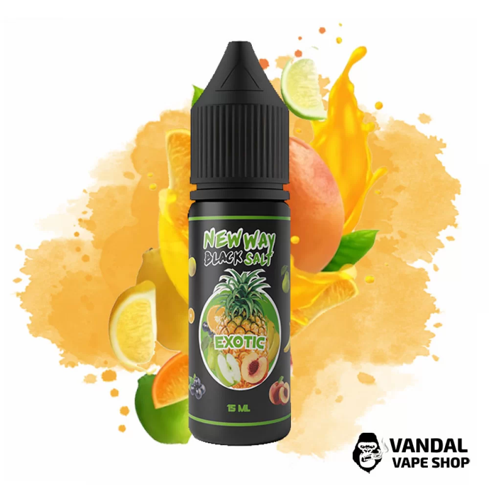 ЖИДКОСТЬ New Way Salt Black 15 мл 45 мг НА СОЛЕВОМ НИКОТИНЕ СО ВКУСОМ экзотических фруктов ЖИДКОСТЬ New Way Salt Black 15 мл 45 мг НА СОЛЕВОМ НИКОТИНЕ СО ВКУСОМ экзотических фруктов