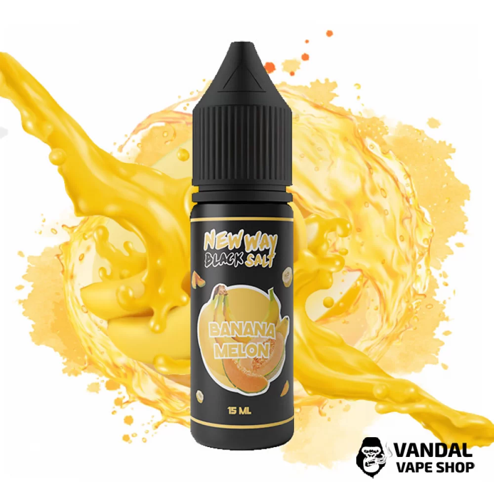 РІДИНА New Way Salt Black 15 мл 25 мг НА СОЛЬОВОМУ НІКОТИНІ ЗІ СМАКОМ банану і дині