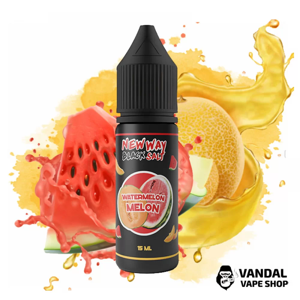 ЖИДКОСТЬ New Way Salt Black 15 мл 45 мг НА СОЛЕВОМ НИКОТИНЕ СО ВКУСОМ арбуза и дыни ЖИДКОСТЬ New Way Salt Black 15 мл 45 мг НА СОЛЕВОМ НИКОТИНЕ СО ВКУСОМ арбуза и дыни