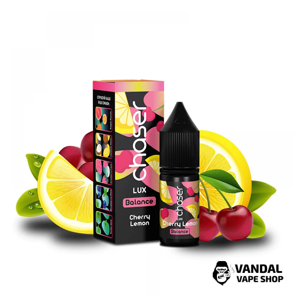 ЖИДКОСТЬ Chaser Lux 11 мл НА СОЛЕВОМ НИКОТИНЕ 30 мг со вкусом вишнёвого лимонада