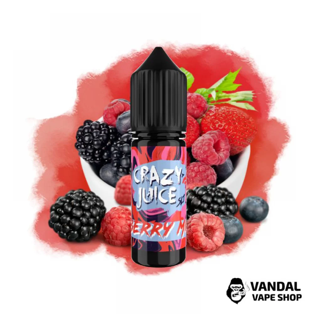 ЖИДКОСТЬ Crazy Juice Salt 15 мл НА СОЛЕВОМ НИКОТИНЕ 50 мг со вкусом ягод