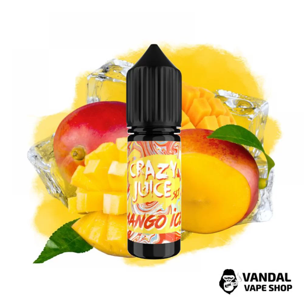 ЖИДКОСТЬ Crazy Juice Salt 15 мл НА СОЛЕВОМ НИКОТИНЕ 50 мг со вкусом манго со льдом