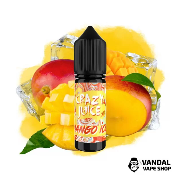 ЖИДКОСТЬ Crazy Juice Salt 15 мл НА СОЛЕВОМ НИКОТИНЕ 50 мг со вкусом манго со льдом