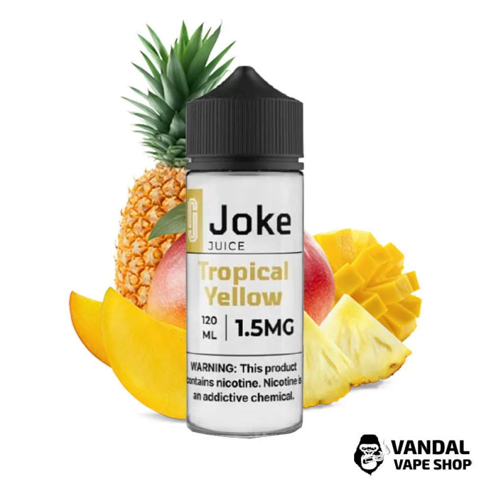Жидкость Joke 120 мл на органическом никотине 6 мг со вкусом манго и ананаса Жидкость Joke 120 мл на органическом никотине 6 мг со вкусом манго и ананаса