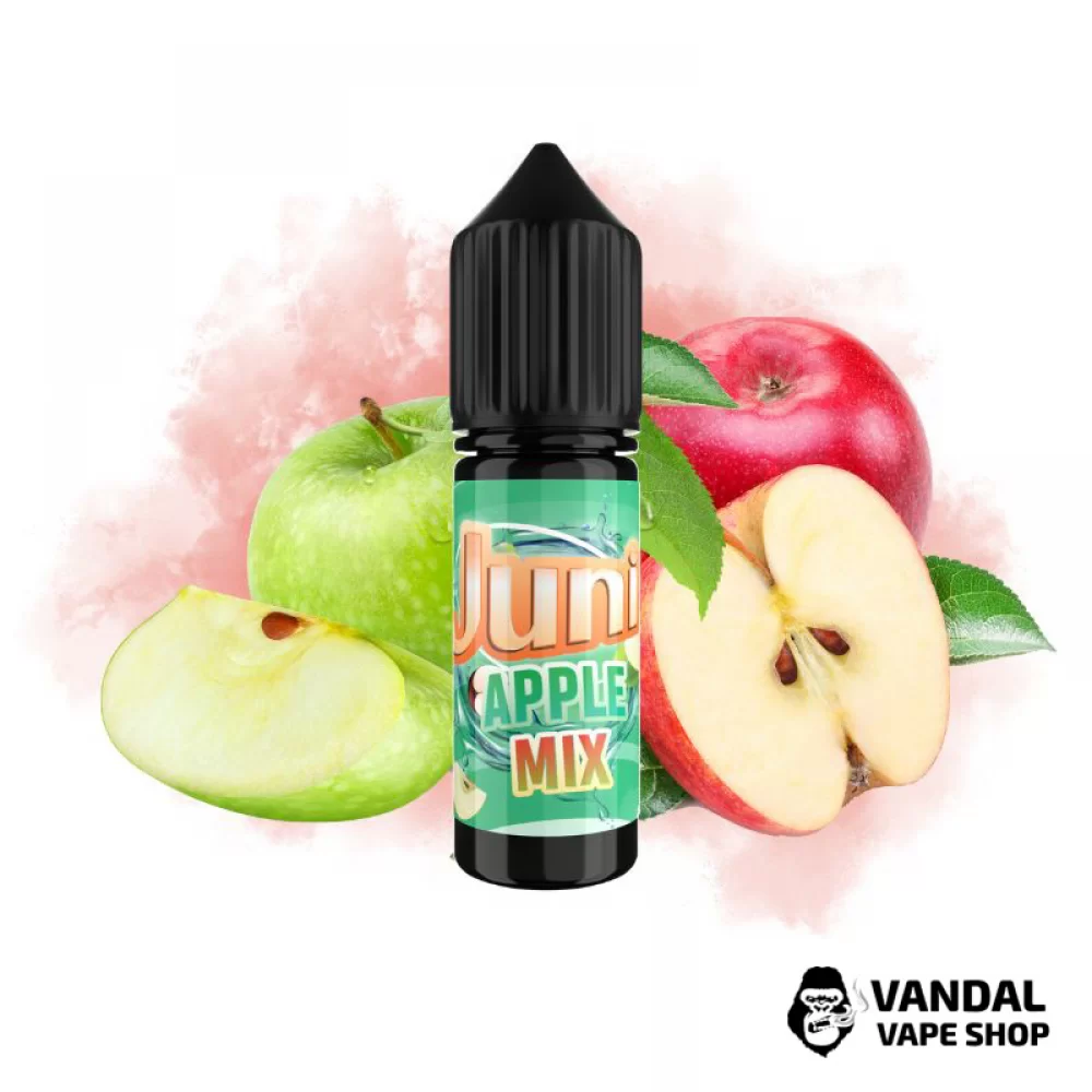 РІДИНА Juni SLT - Apple Mix 15 мл 50 мг - зі смаком зеленого та червоного яблук РІДИНА Juni SLT - Apple Mix 15 мл 50 мг - зі смаком зеленого та червоного яблук