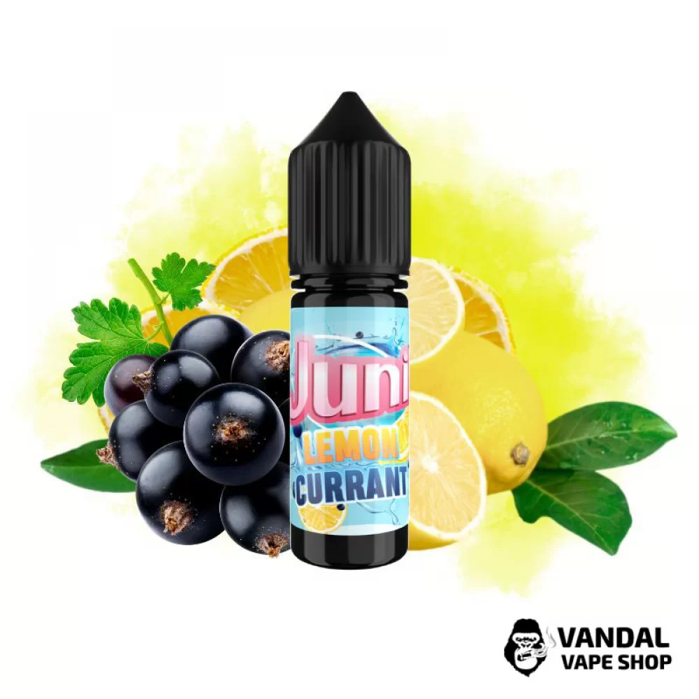 ЖИДКОСТЬ Juni SLT - Lemon Currant 15 мл 50 мг - со вкусом лимонной кислинки и ягоды смородины ЖИДКОСТЬ Juni SLT - Lemon Currant 15 мл 50 мг - со вкусом лимонной кислинки и ягоды смородины