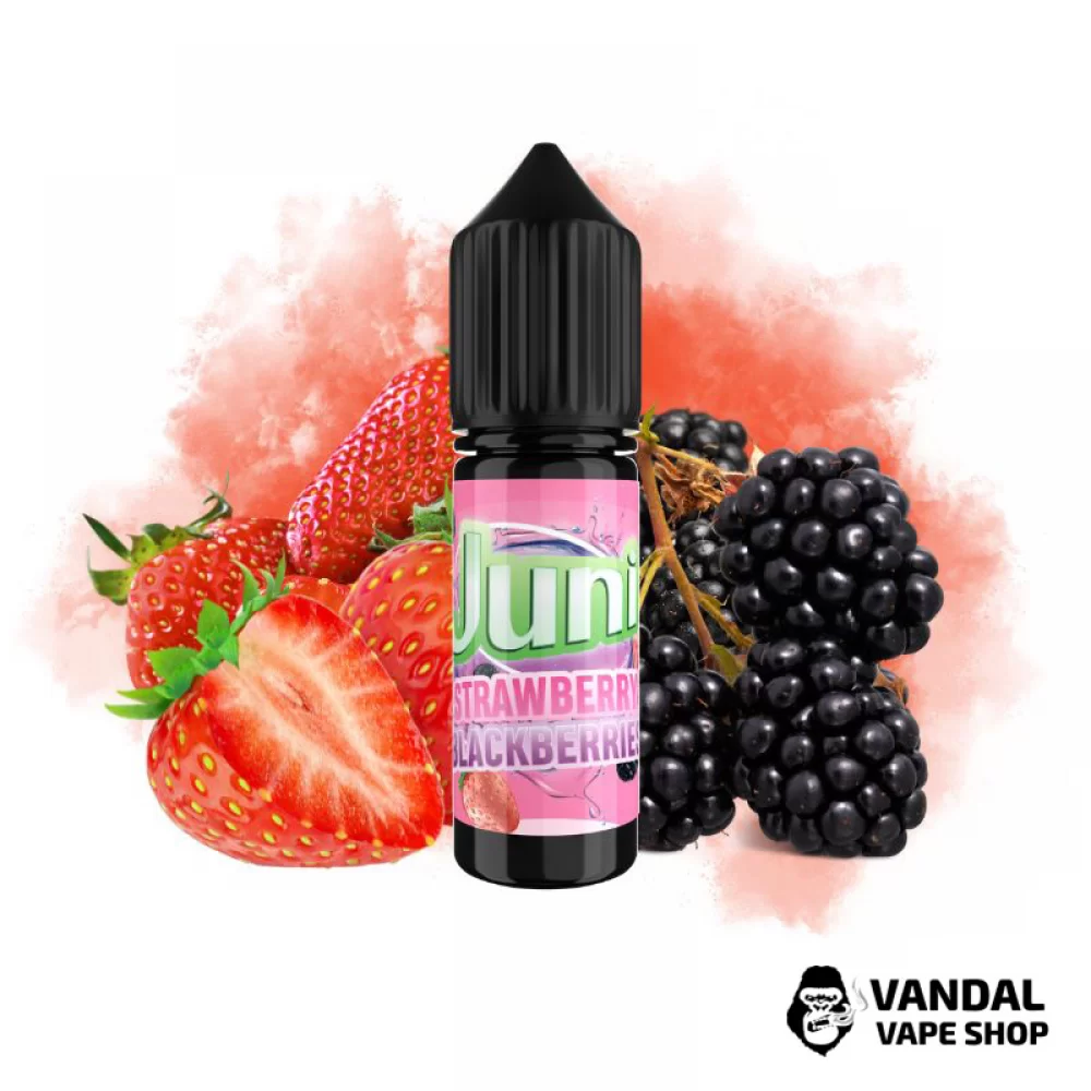 ЖИДКОСТЬ Juni SLT - Strawberry Blackberry 15 мл 50 мг - со вкусом сочных и сладких ягод ежевики и клубники ЖИДКОСТЬ Juni SLT - Strawberry Blackberry 15 мл 50 мг - со вкусом сочных и сладких ягод ежевики и клубники