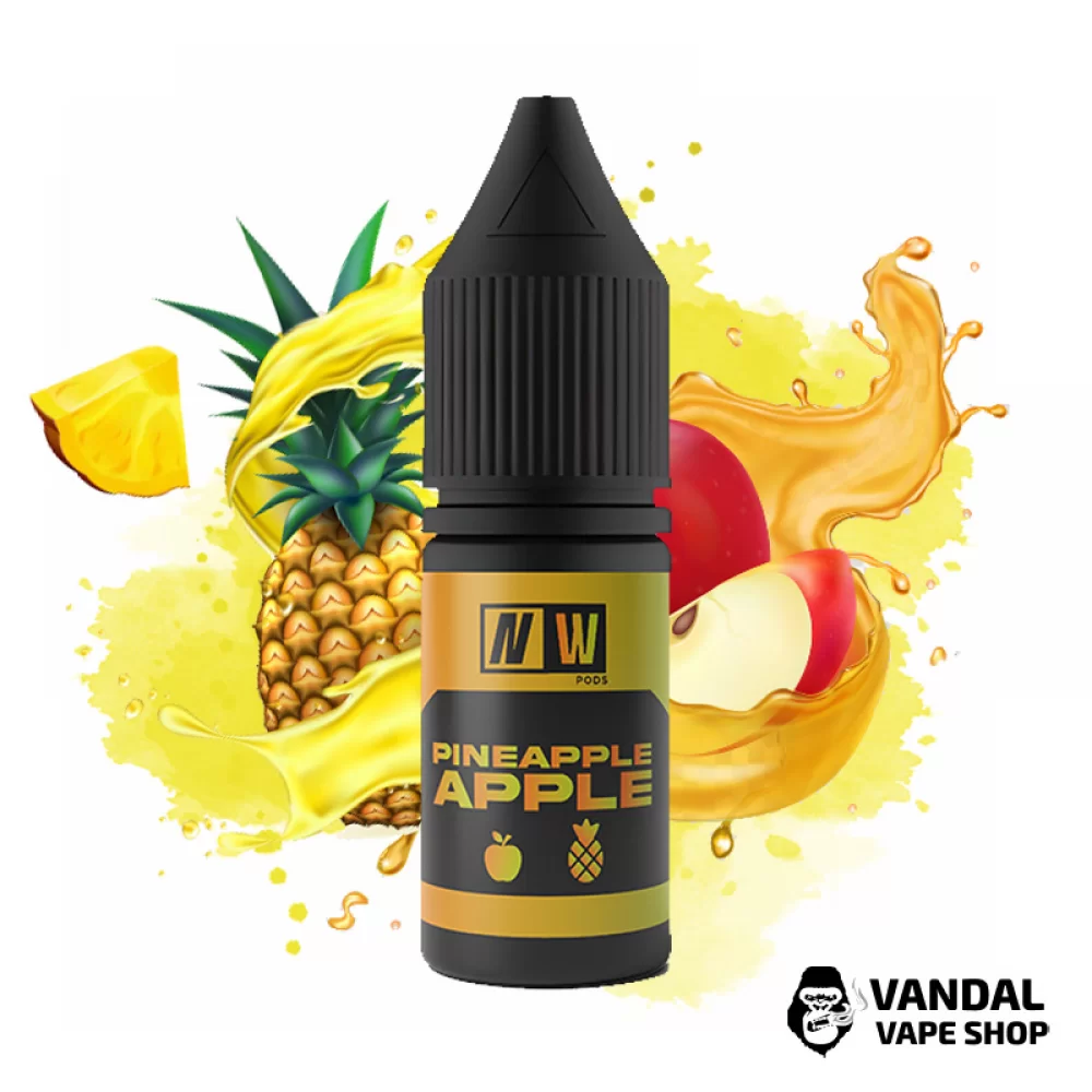 Жидкость NW Pods - 10 мл 50 мг на солевом никотине со вкусом ананаса и яблока Жидкость NW Pods - 10 мл 50 мг на солевом никотине со вкусом ананаса и яблока